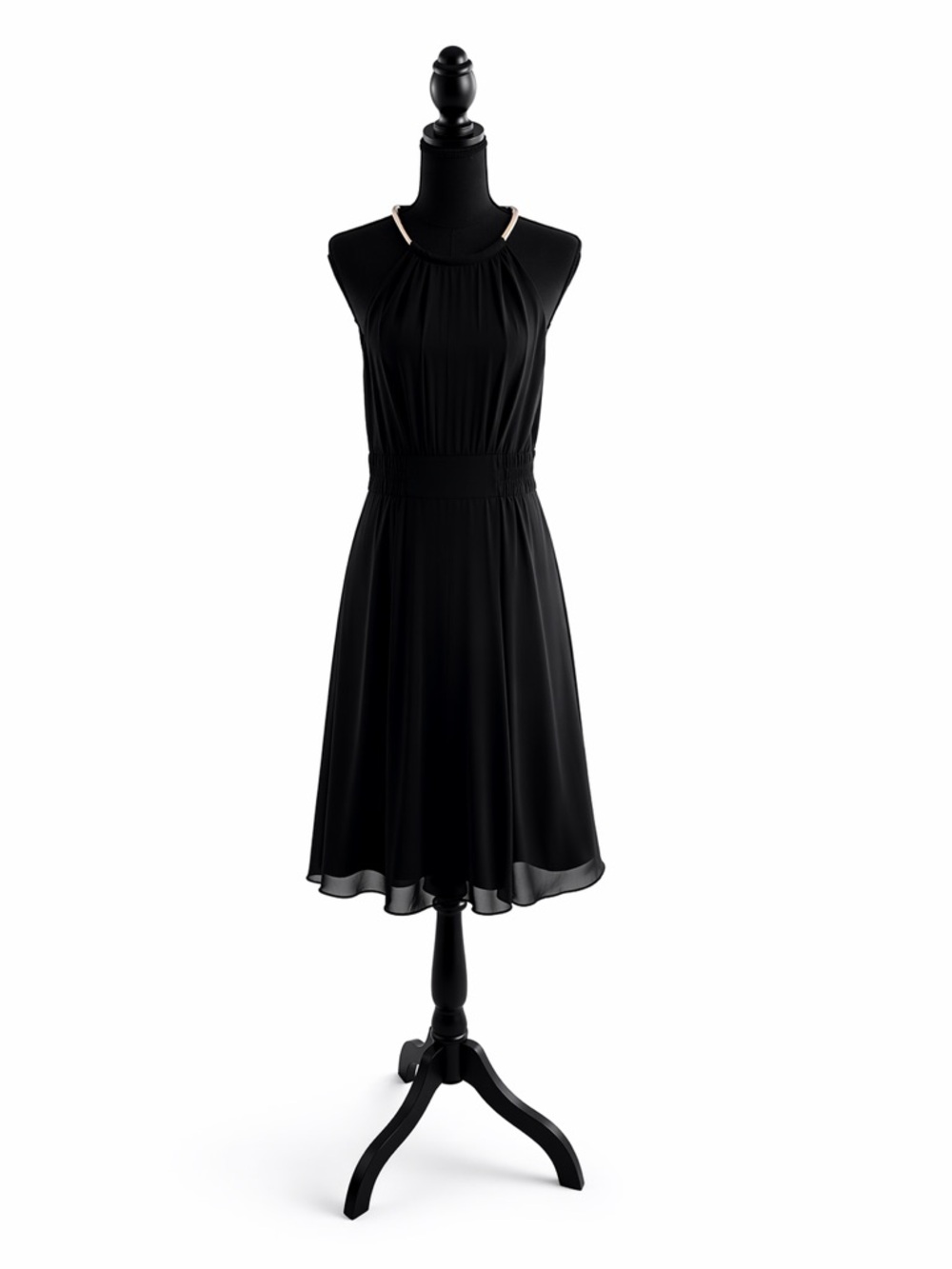 White House Black Market Sleeveless Black Midi Dress